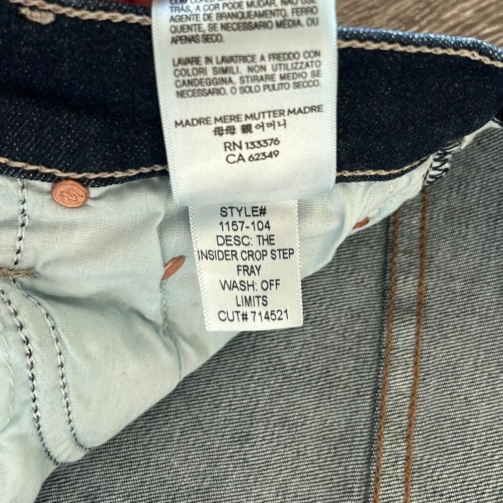 MOTHER‎ Insider Crop Step Fray Bootcut Jeans Off Limits Dark Wash 26 - Picture 15 of 16
